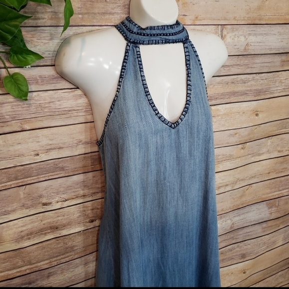 Cloth & Stone Chambray Sleeveless Dress Size XS - Picture 3 of 8